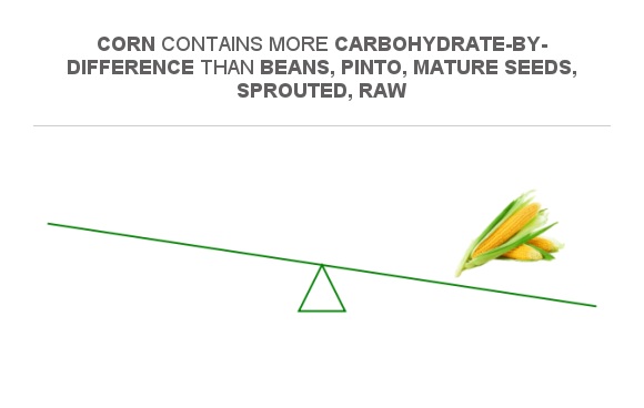 Compare Carbs In Beans Pinto Mature Seeds Sprouted Raw To Carbs In Corn