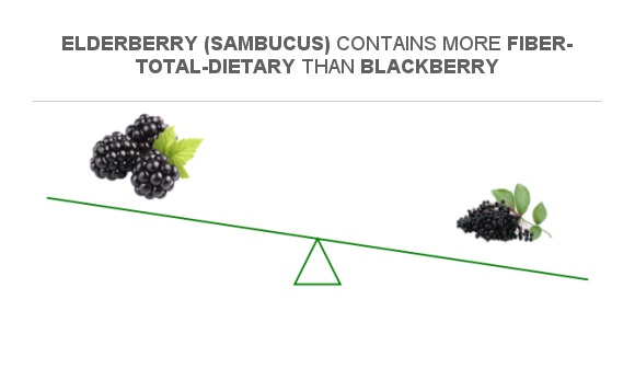 Compare Fiber in Blackberry to Fiber in Elderberry