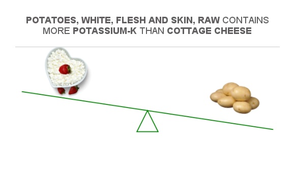 Compare Potassium In Cottage Cheese To Potassium In Potatoes White Flesh And Skin Raw