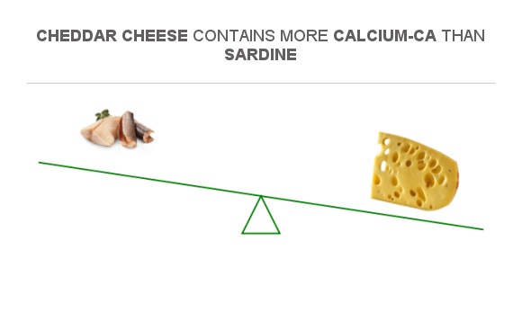 Compare Calcium in Sardine to Calcium in Cheddar Cheese