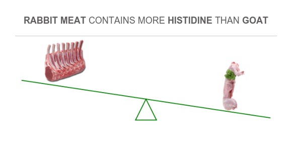 Compare Histidine in Goat to Histidine in Rabbit Meat