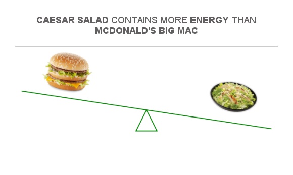 Big Caesar Salad Mcdonalds Kalorien Compare Calories in McDonald's Big Mac to Calories in Caesar salad