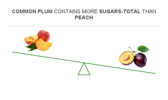 Compare Sugar in Peach to Sugar in Plum