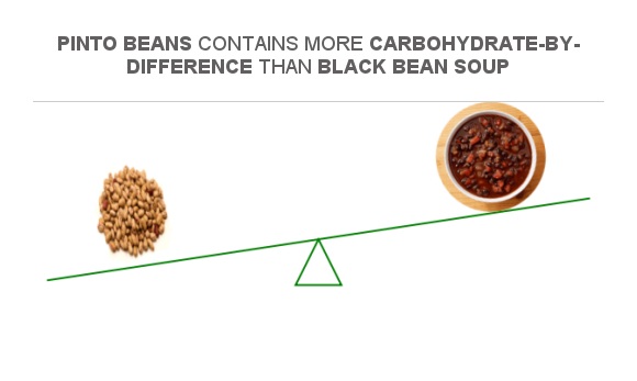 Compare Carbs in Pinto beans to Carbs in Black bean soup