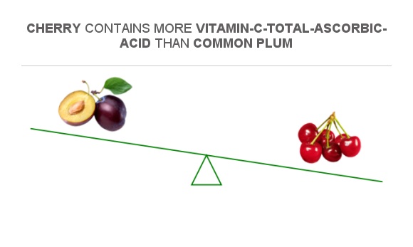 Compare Vitamin C In Common Plum To Vitamin C In Cherry