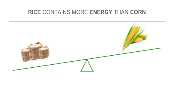 Compare Calories in Rice to Calories in Corn