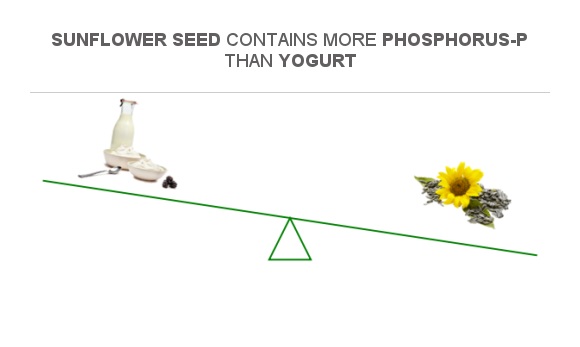 Compare Phosphorus In Yogurt To Phosphorus In Sunflower Seeds