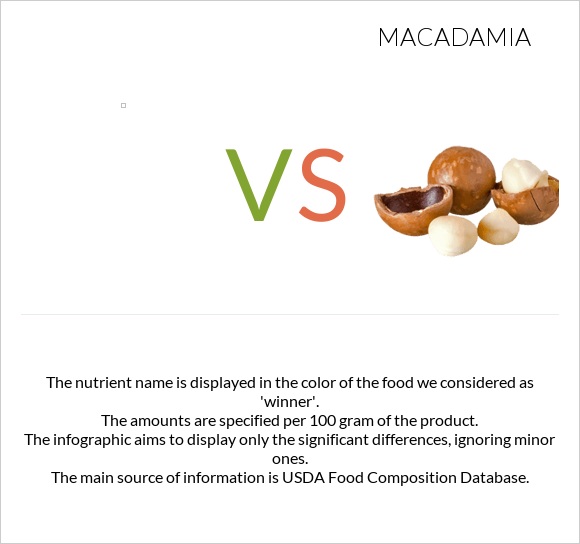 vs Macadamia infographic