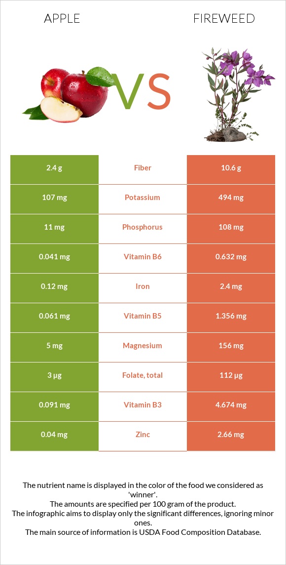 Apple vs Fireweed infographic