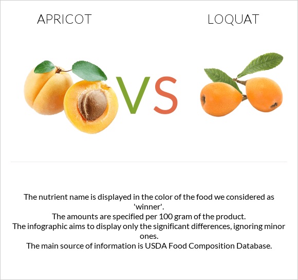 Ծիրան vs Loquat infographic