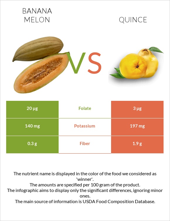 Banana melon vs Quince infographic