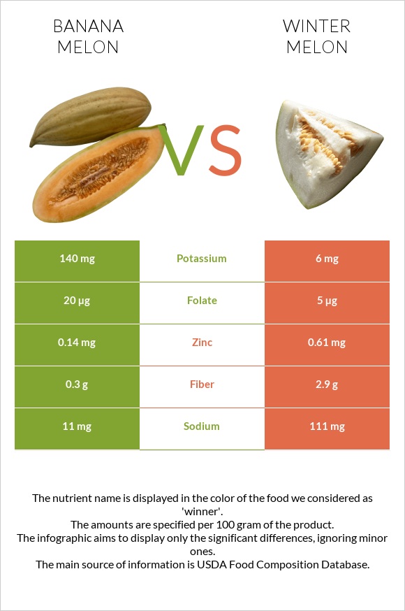 Banana melon vs Winter melon infographic