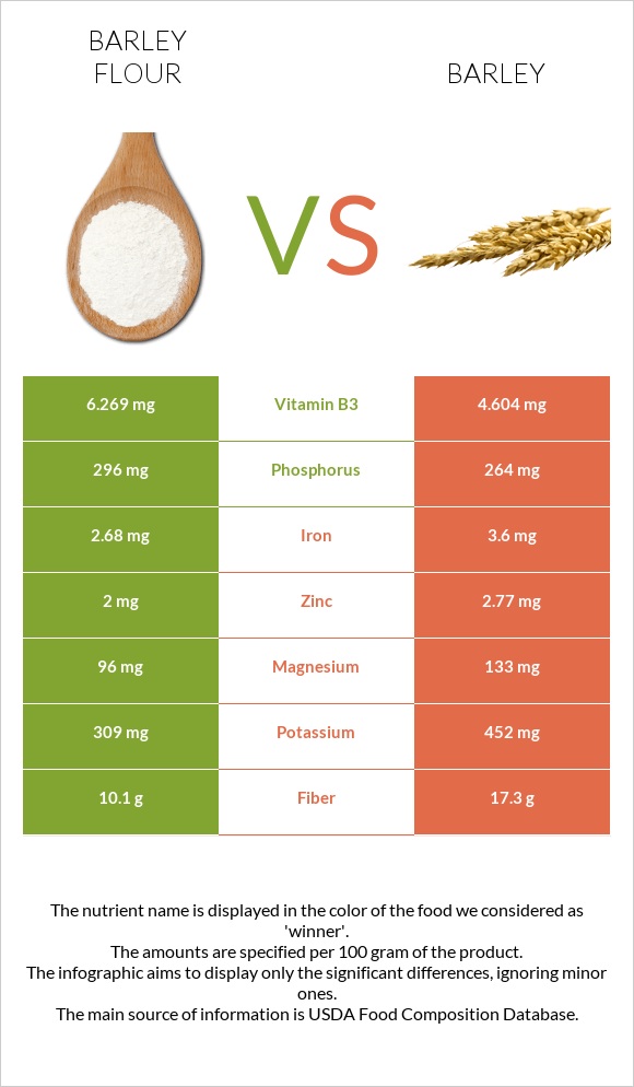 Barley flour vs Barley infographic