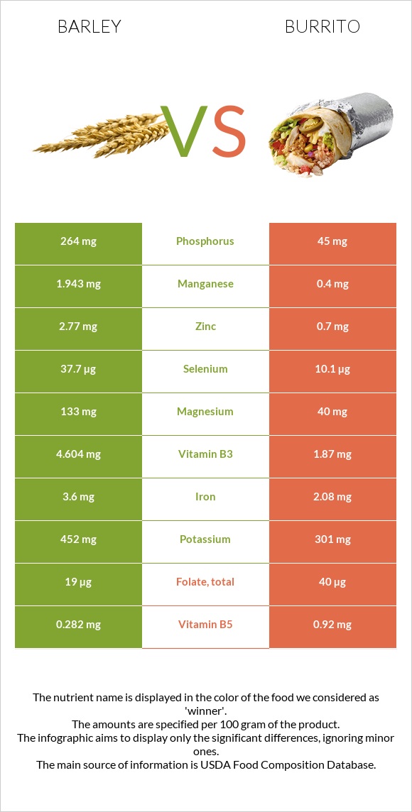 Barley vs Burrito infographic