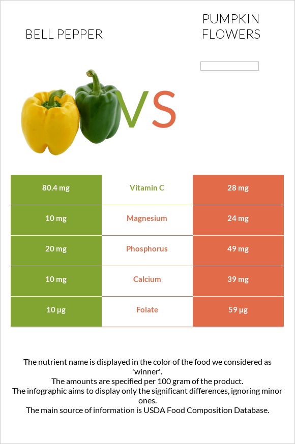 Բիբար vs Pumpkin flowers infographic