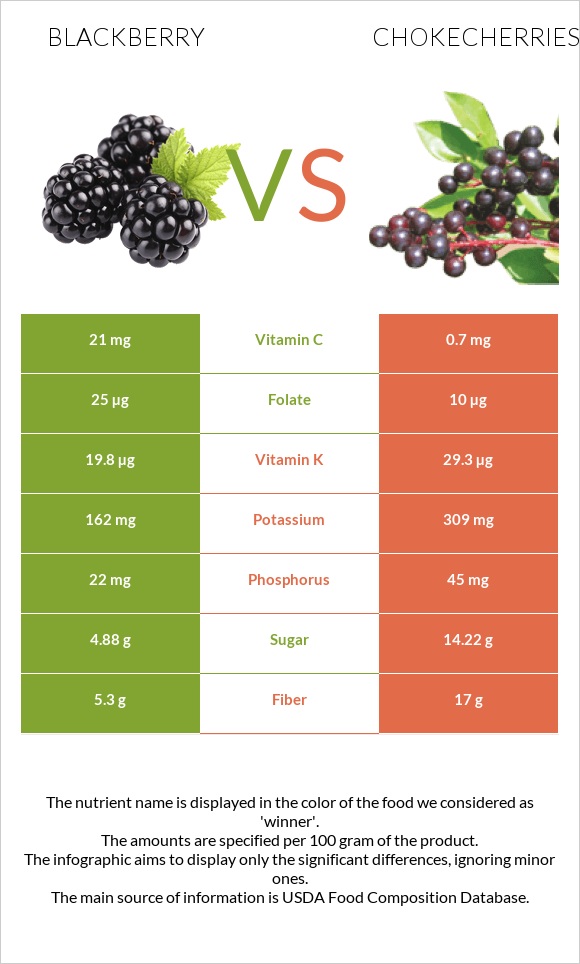 Blackberry vs Chokecherries infographic