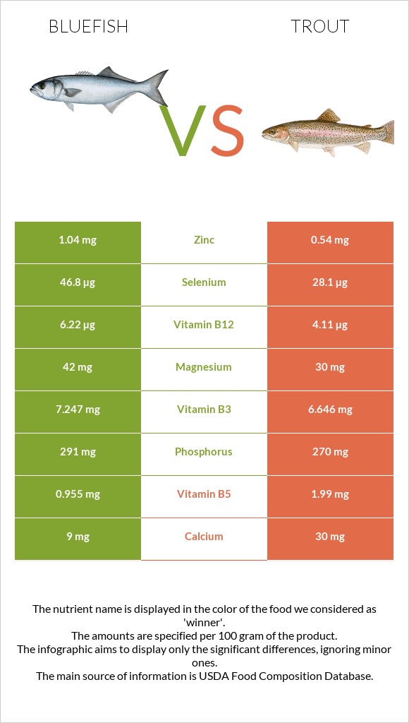 Bluefish vs Trout infographic