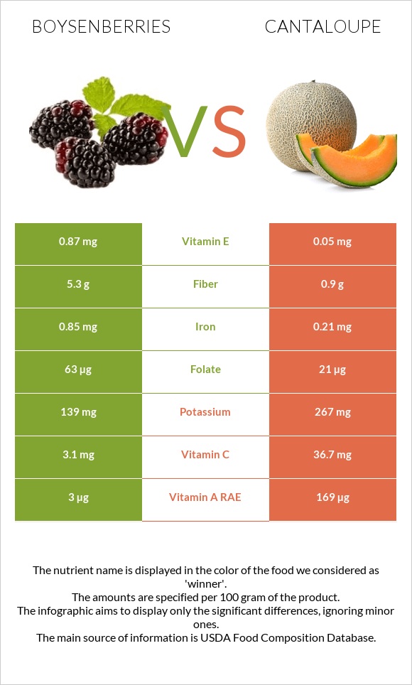 Բոյզենբերրի vs Կանտալուպ infographic