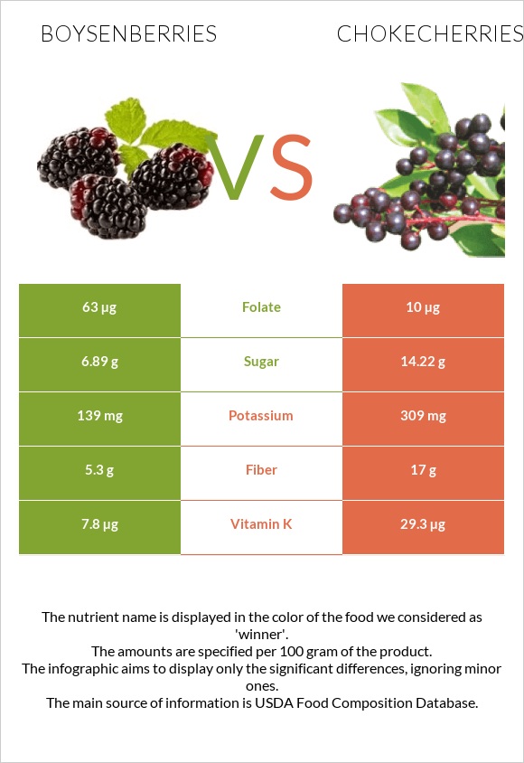 Բոյզենբերրի vs Chokecherries infographic