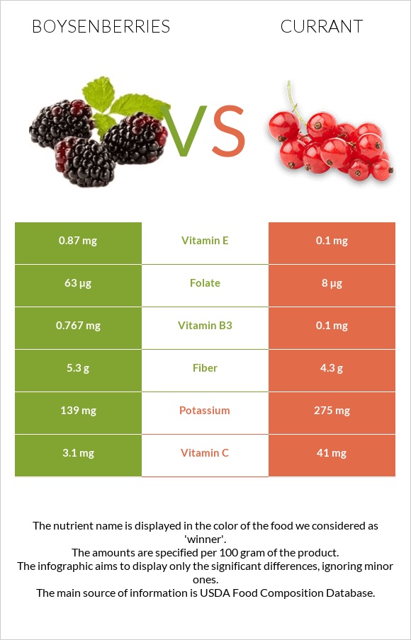 Բոյզենբերրի vs Հաղարջ infographic