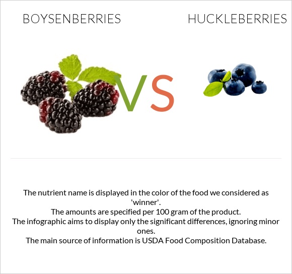 Բոյզենբերրի vs Huckleberries infographic