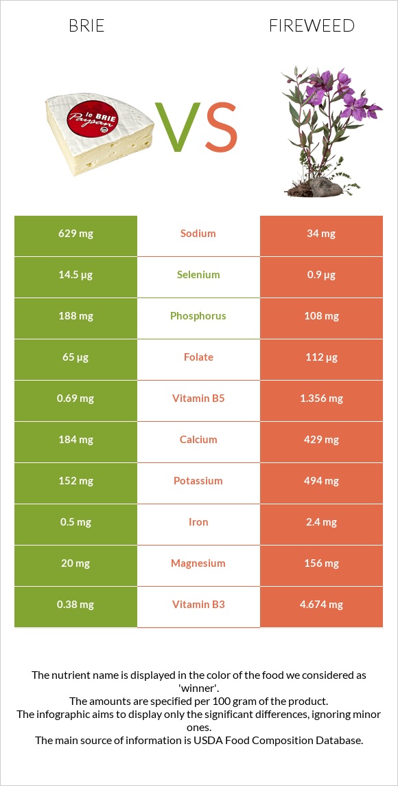 Brie vs Fireweed infographic