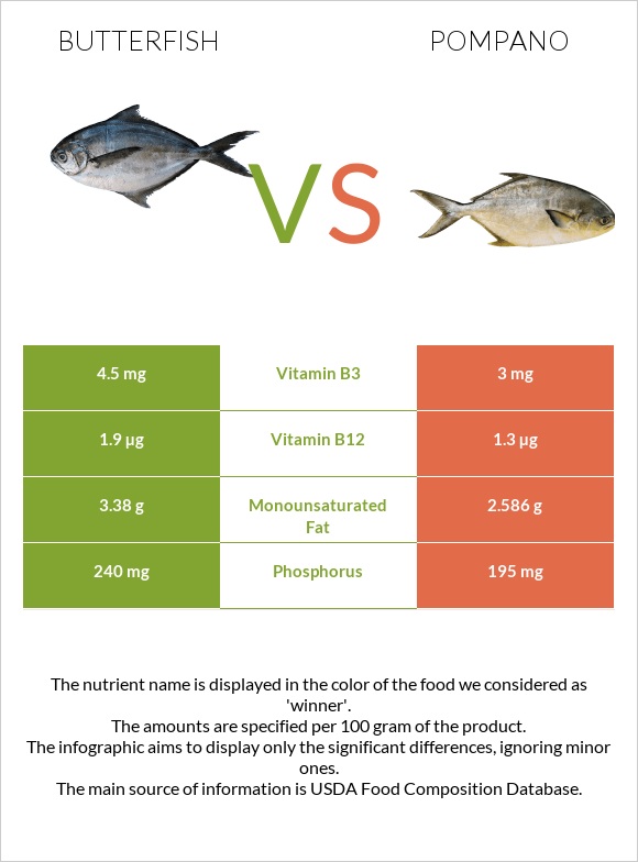 Butterfish vs Pompano infographic