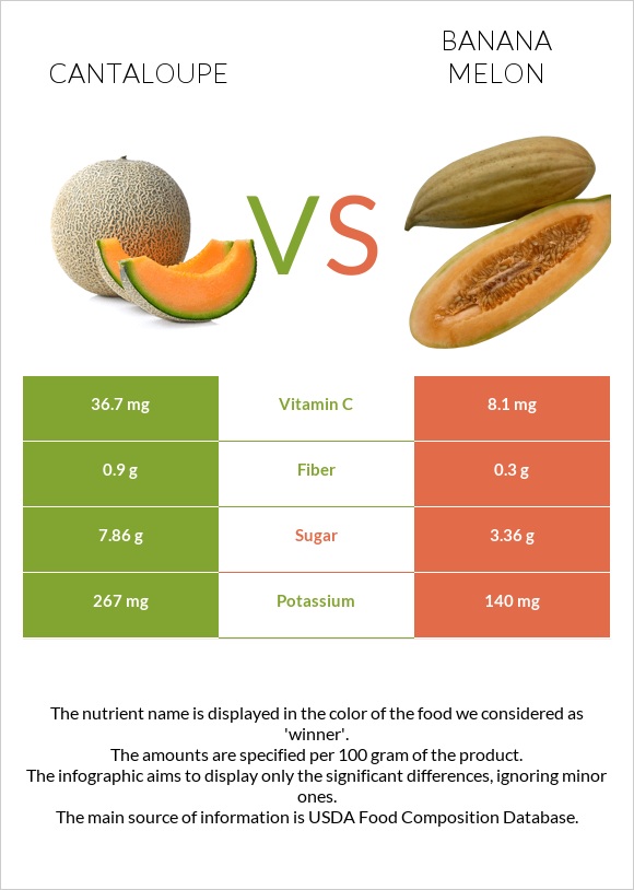 Cantaloupe vs Banana melon infographic