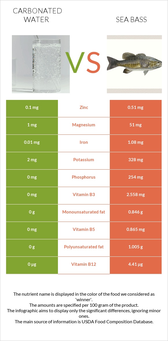 Carbonated water vs Bass infographic