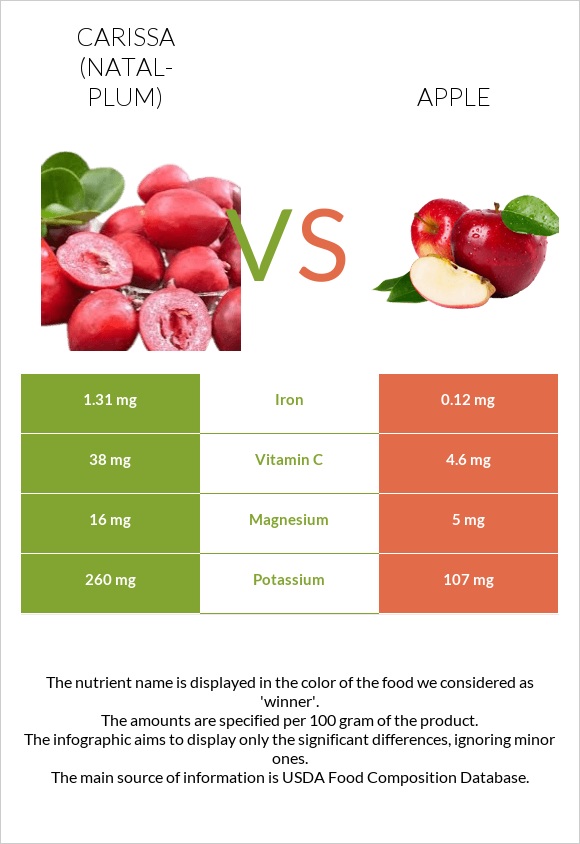 Carissa (natal-plum) vs Apple infographic