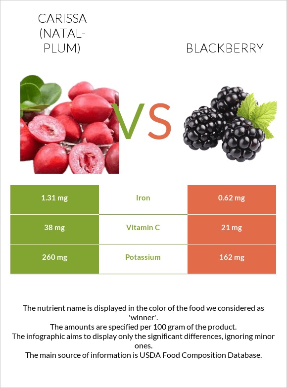 Carissa (natal-plum) vs Blackberry infographic