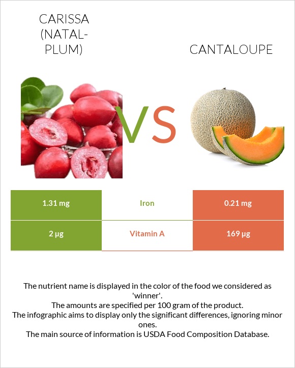 Carissa (natal-plum) vs Cantaloupe infographic