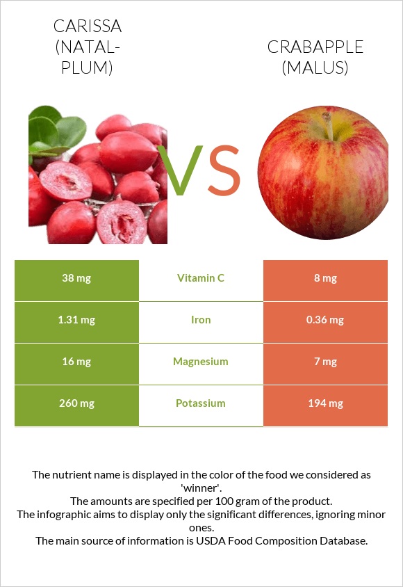 Carissa (natal-plum) vs Crabapple (Malus) infographic