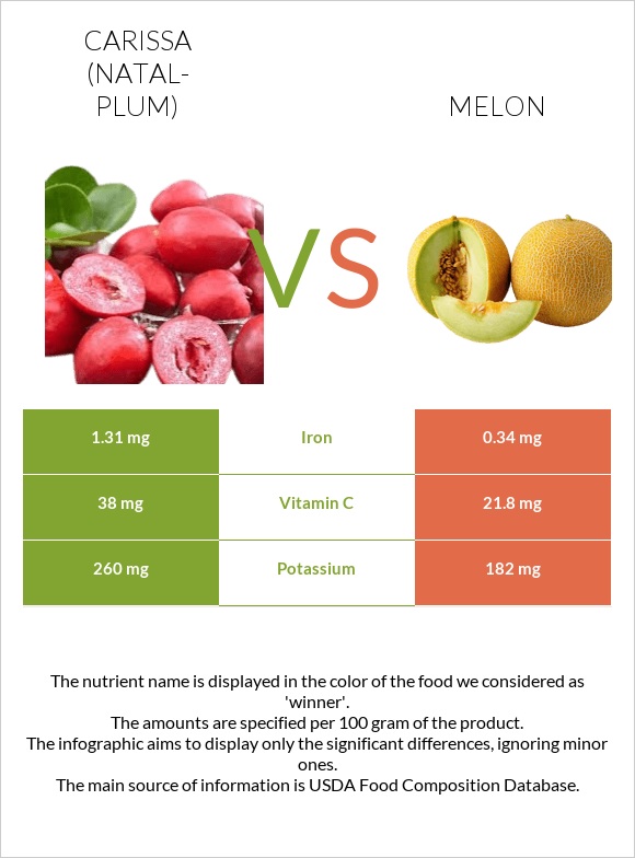 Carissa (natal-plum) vs Melon infographic