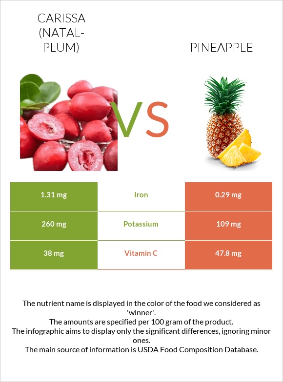 Carissa (natal-plum) vs Pineapple infographic