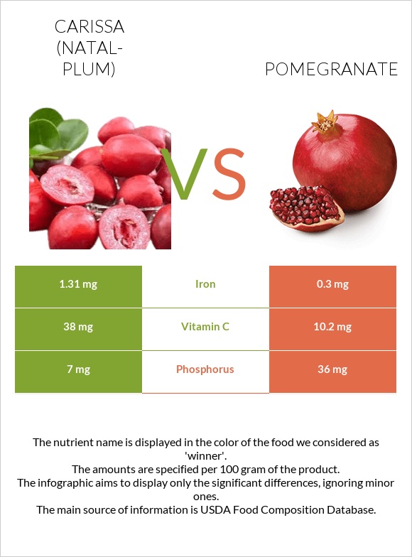 Carissa (natal-plum) vs Pomegranate infographic