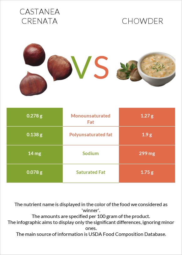 Castanea crenata vs Chowder infographic