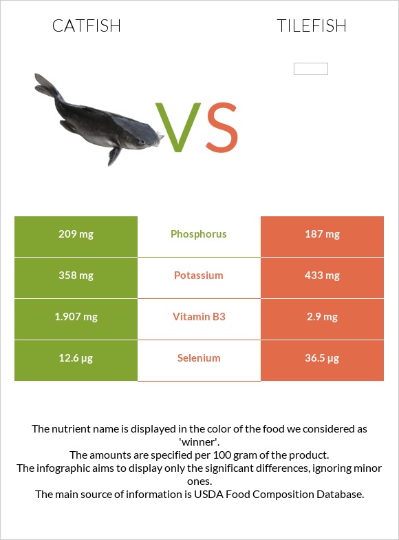 Catfish vs Tilefish infographic