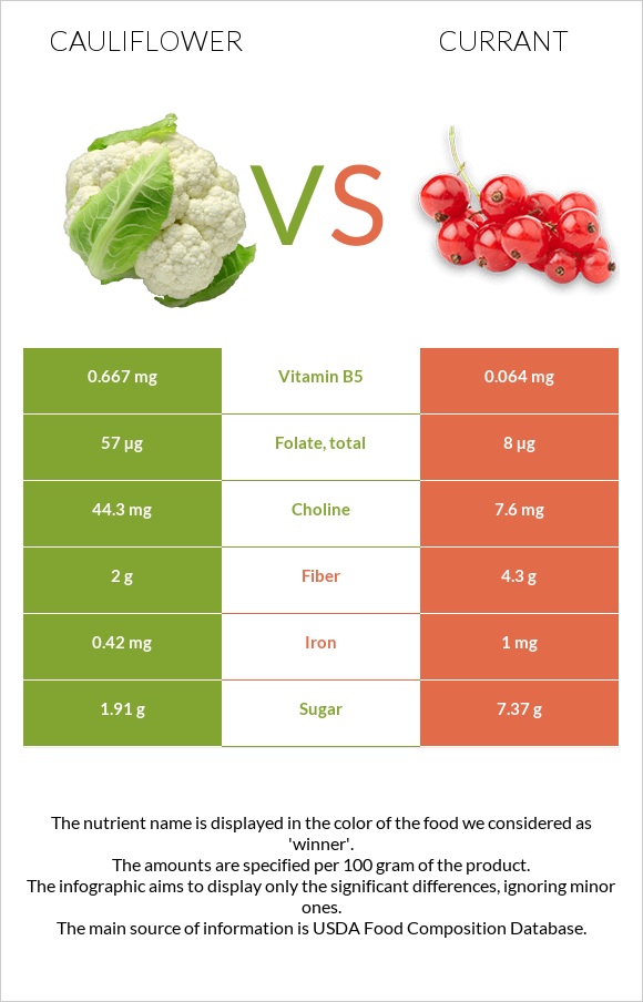 Ծաղկակաղամբ vs Հաղարջ infographic