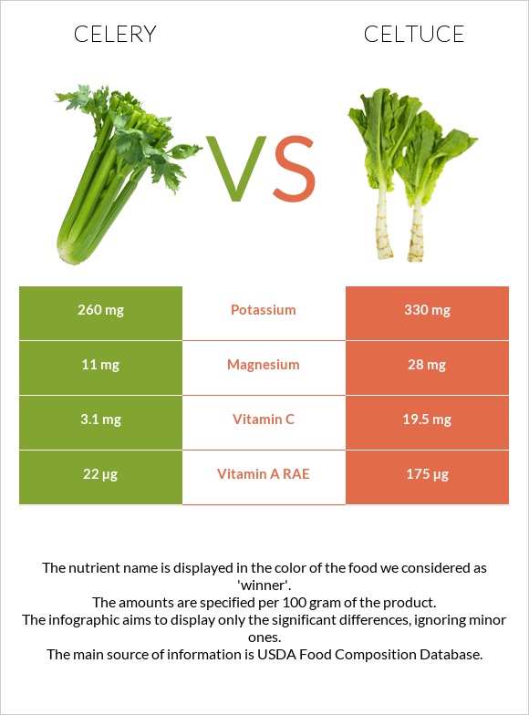 Celery vs Celtuce infographic