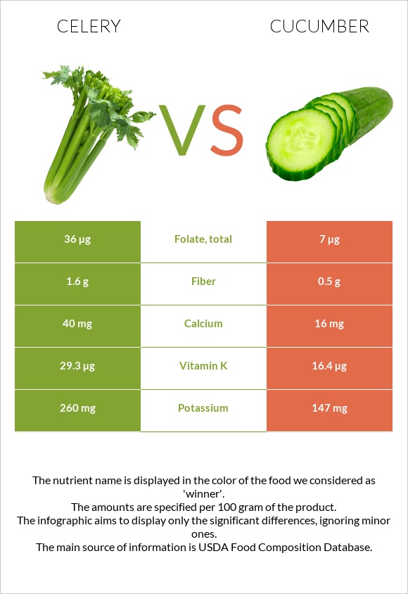 Celery vs Cucumber infographic