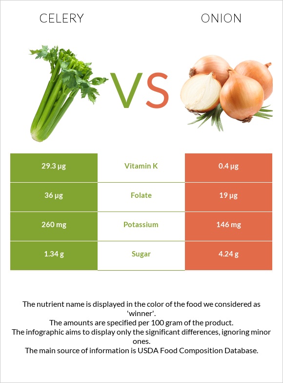 Celery vs Onion infographic