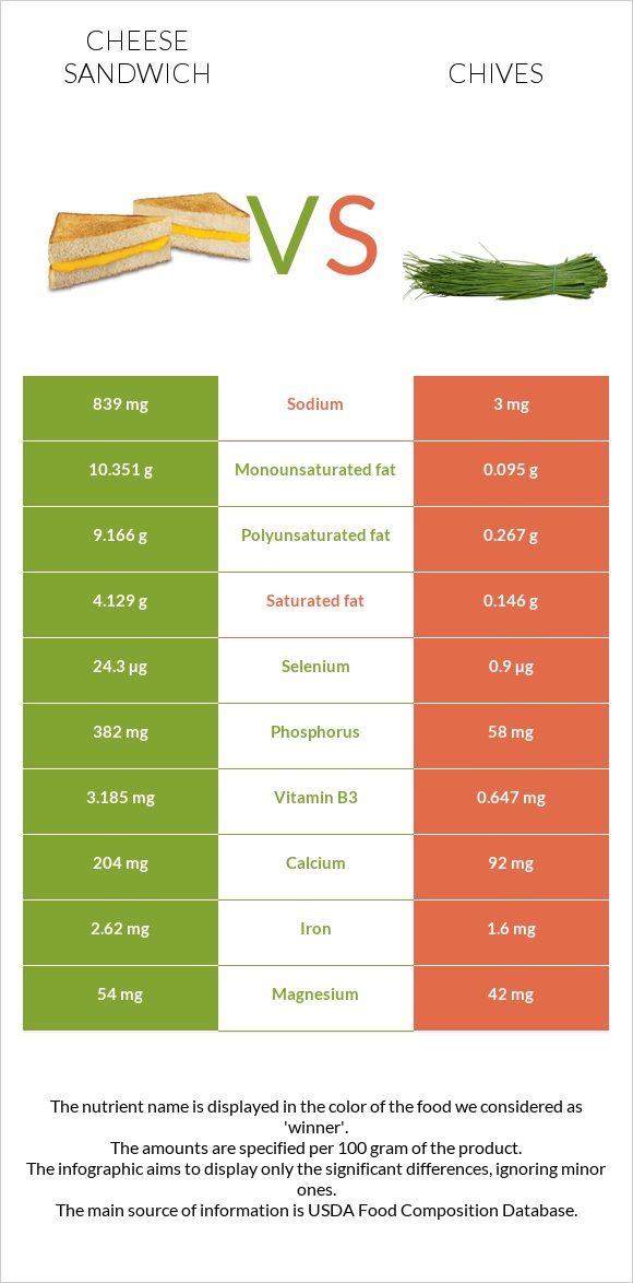 Պանրով սենդվիչ vs Մանր սոխ infographic