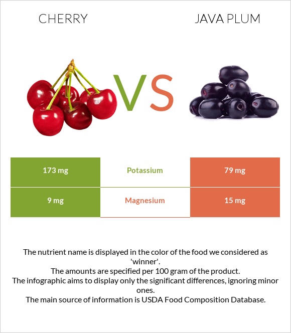 Cherry vs Java plum infographic