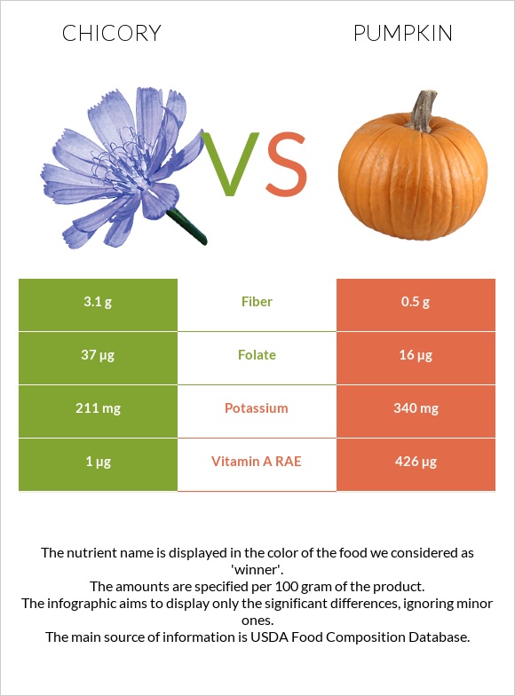 Chicory vs Pumpkin infographic