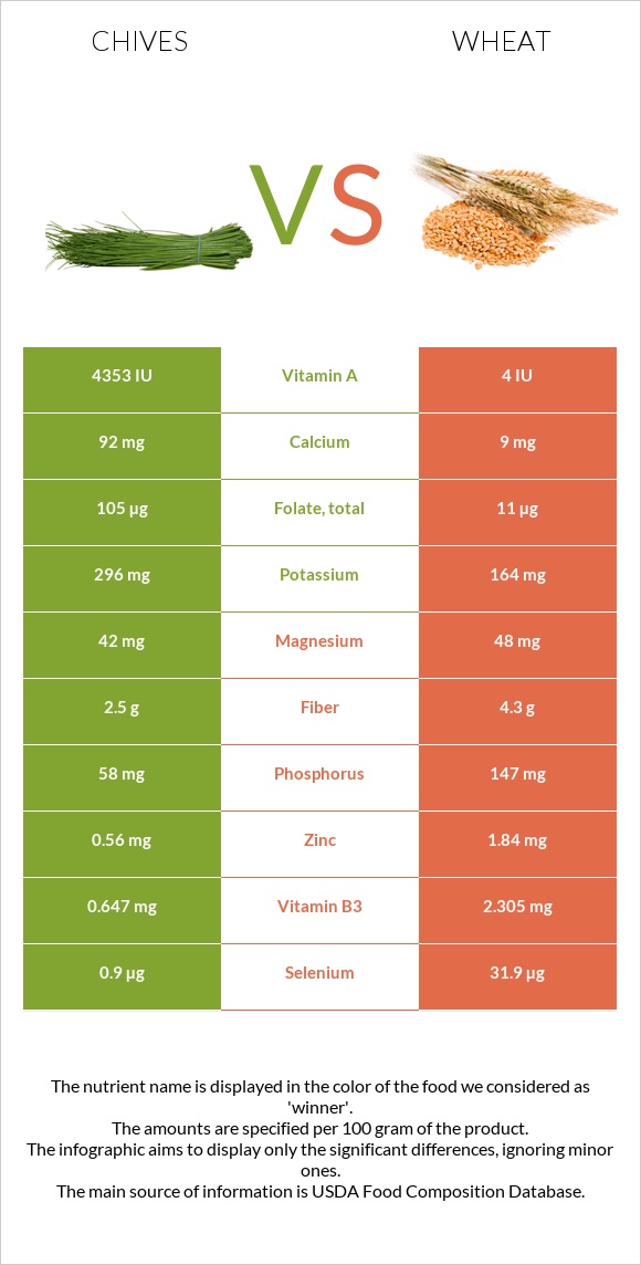 Մանր սոխ vs Ցորեն infographic