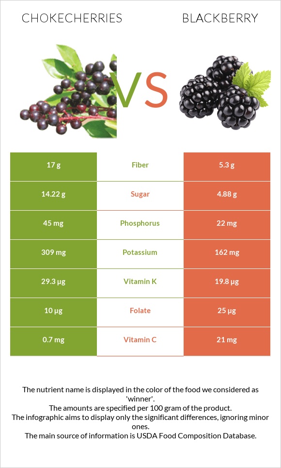 Chokecherries vs Blackberry infographic