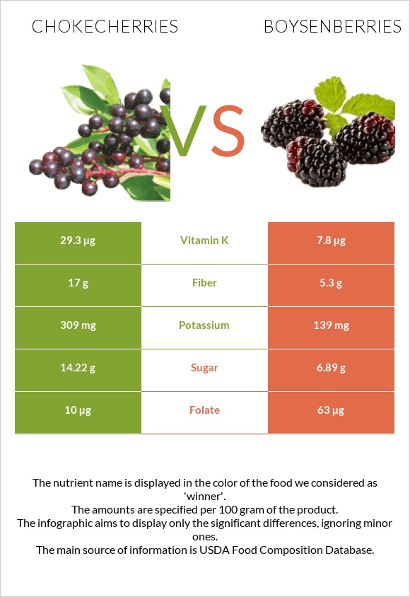 Chokecherries vs Boysenberries infographic