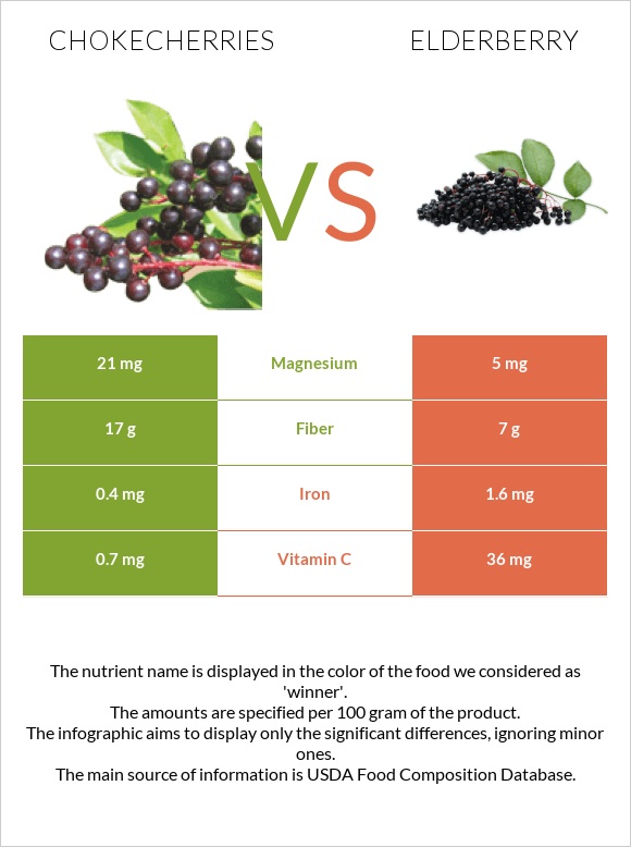 Chokecherries vs Elderberry infographic