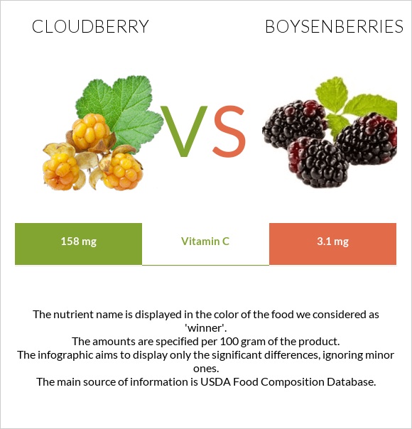 Cloudberry vs Boysenberries infographic